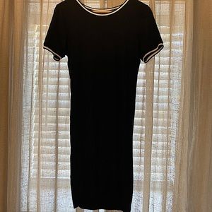 Rainbow Short Sleeve Black Dress